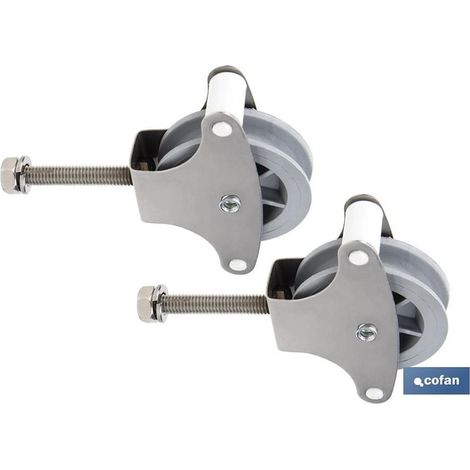 Pulegge in acciaio inossidabile e poliammide Ø4x7x1cm colore argento (confezione da 2) (1/4)