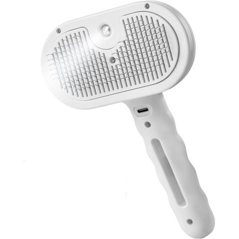 Peigne à vapeur pour animaux, peigne de toilettage pour chats, peigne pour enlever les poils d'animaux - blanc (1/5)