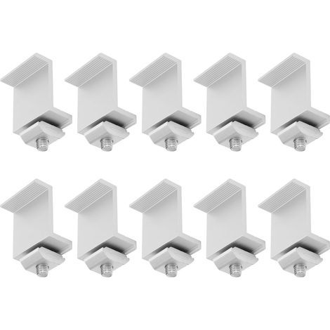 10 pcs PV Solar Panel Aluminum Alloy Mounting Clamp Z-Bracket (1/5)