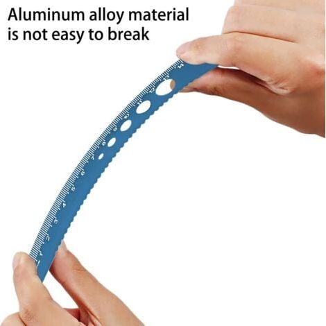 (Bleu)Regle equerre rapporteur, Equerre ecole, avec étui de rangement, jeu de règles géométrie mathématique alliage aluminium, Papeterie mathémat (1/5)