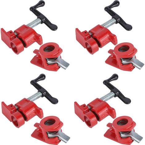 Ensemble de 4 serre-joints à dégagement rapide 3/4" robustes à base large en fer, bois et métal pour établi de menuiserie (1/5)