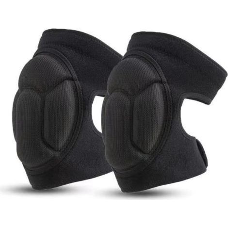 Genouillère de travail noire – Protection efficace contre les chocs – Conception ergonomique avec sangles Velcro réglables (1/5)