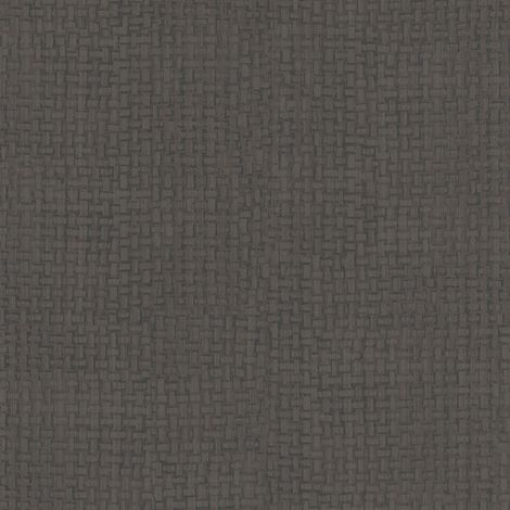 Papier peint vintage en relief pour couloir | Papier peint uni marron & noir pour bureau | Tapisserie intissée tressée pour déco rustique - 10,05 x 0,53 m (1/5)