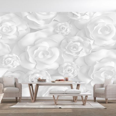 Papier peint fleurs en plâtre - 200 x 140 cm (1/4)