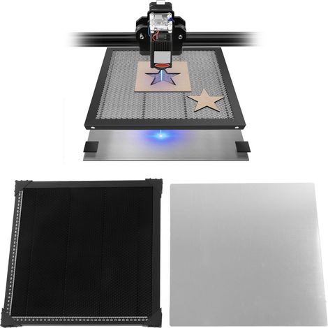 La table de travail en nid d'abeille d'acier de la machine de découpe et de gravure laser est dotée d'une plaque en aluminium réfléchissant la lumière pour une dissipation rapide de la chaleur et une  (1/5)