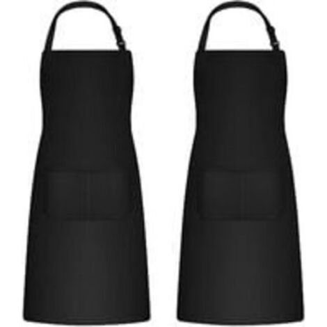 2 Pièces Tabliers de Cuisine pour Homme Femme, Tablier de Ménage Tabliers Porte-Outils avec 2 Poches pour Barbecue, Tablier Jardinier Adultes Ajustable pour Jardinage