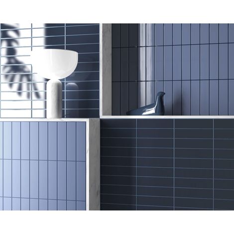 Carrelage mural faïence effet relief RYTHM 20x5cm 20x5cm Banyan blue - Mat - boîte de 0.50 m2 20 x 5 cm Banyan blue - Mat - boîte de 0.60 m2
