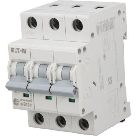Interruttore automatico di sovracorrente Eaton B 10A tripolare HN-B10/3 194879