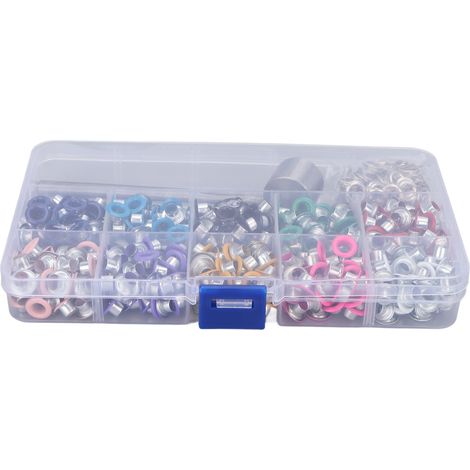 Ösenwerkzeug-Set mit 10 Farben, aus Eisen und Kunststoff, robuste Konstruktion, farbige Beschichtung, für Änderungen an Kleidung (5 mm). (1/5)
