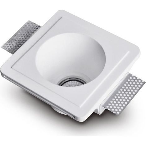 LED-Downlightring für Gips/Gipsplatten Integration für Glühbirne GU10 / GU5.3 Schnitt 153x153 mm UGR17 Weiß