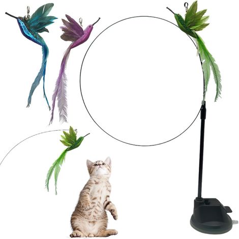 Jouet pour Chat à - Canne Interactive pour Chats - 3 Pièces avec Ventouses (1/5)