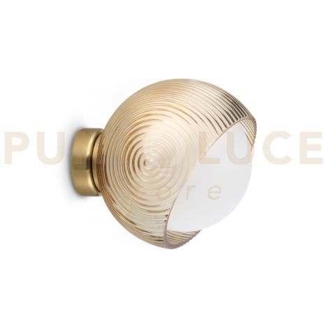 BLOOM APPLIQUE A PARETE 1 LUCE ATTACCO E27 LAMPADINA INCLUSA OTTONE