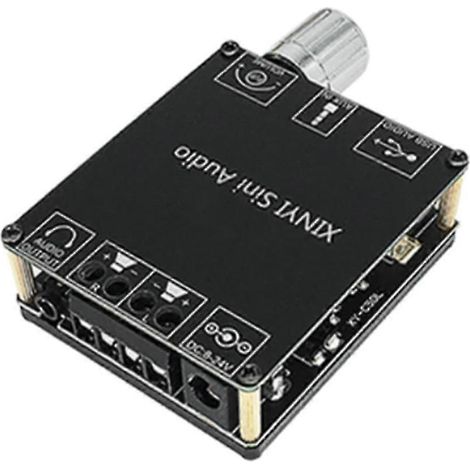 Amplificateur de puissance Bluetooth 5.0 2 x 50 W, classe D, audio 10-200 W, lecteur de musique stéréo HiFi sans fil, carte son USB, amplificateur numérique kns