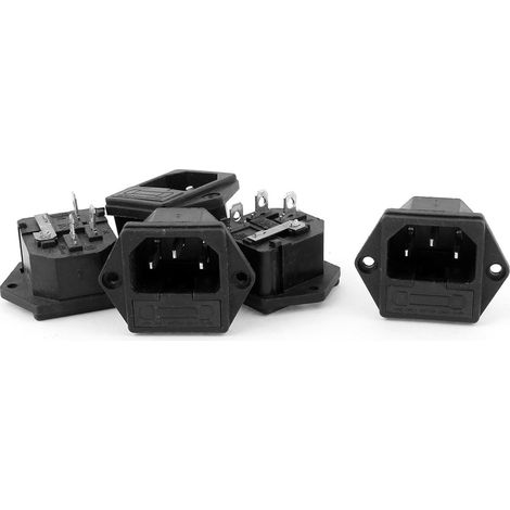 5 pièces électronique photo AC 250V 10A 3P IEC320 C14 prise courant facile à utiliser avec support (1/2)