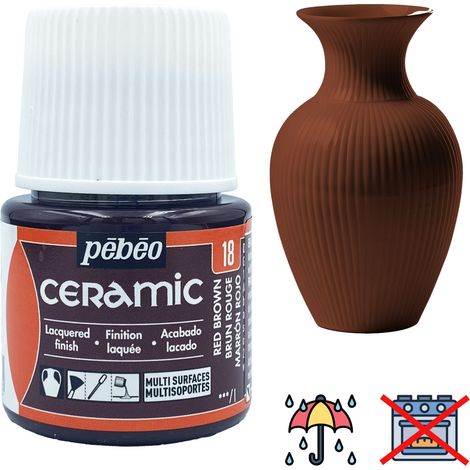 Peinture céramique à FROID, décorative, résistante, PEBEO 18 CHESTNUT 45ml