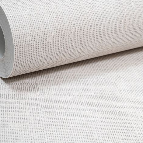 Beige Cream Textured Wallpaper Metallic Shimmer Linen Effect Slightly Imperfect