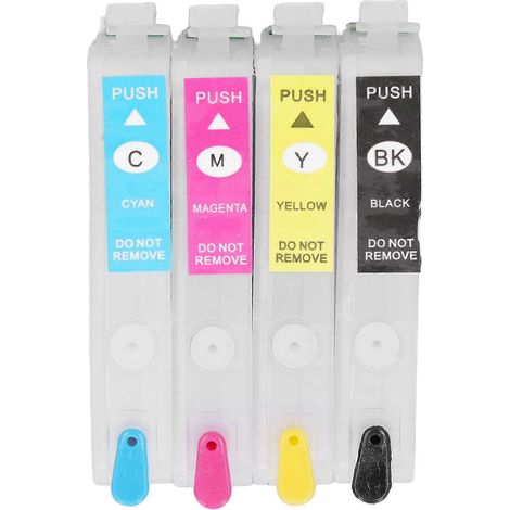 4-Farben-Tintenpatrone mit Permanentchip zum Nachfüllen von Druckboxen Schwarz Cyan Magenta Gelb T200XL1 T
