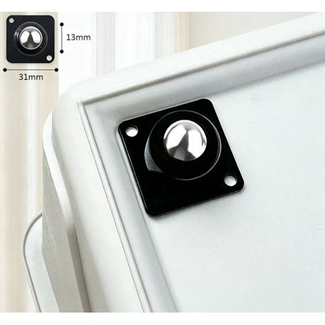32 Möbelrollen – 13 mm Kugellager – universell selbstklebend, schwarz, 360° drehbar, geeignet für schwere Lasten. (1/5)