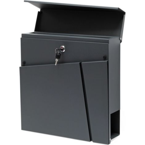 Boite aux lettres Design avec compartiment journal 37x37x10,5 cm Anthracite (1/3)