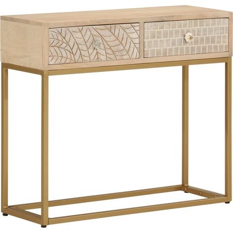 Konsolentisch 90x30x76 cm Massivholz Mango und Eisen