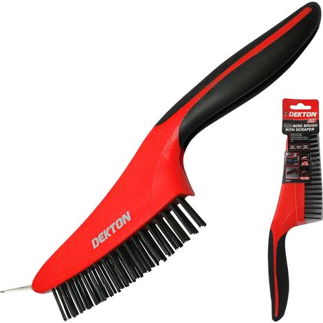 DEKTON DT85972 Pro Wire Brush With Scraper 14 Inch (1/5)