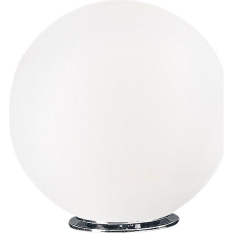 Lampada da Tavolo EMILY 30cm in Vetro Soffiato Satinato Bianco - Attacco E27 75W IP20 - Illuminazione Design Interni - Rossini Group