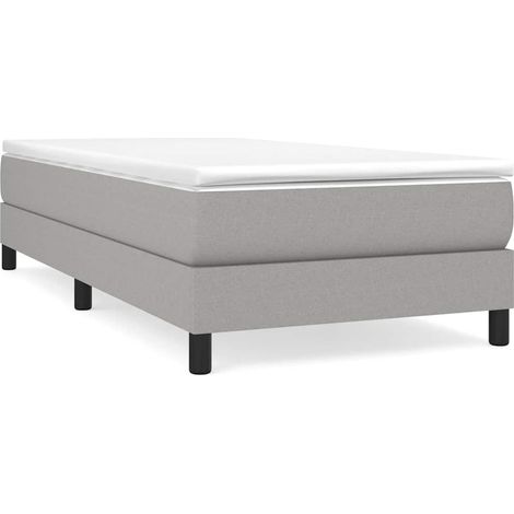 Maison Exclusive - Boxspringbettgestell Hellgrau 90x200 cm Stoff (1/5)