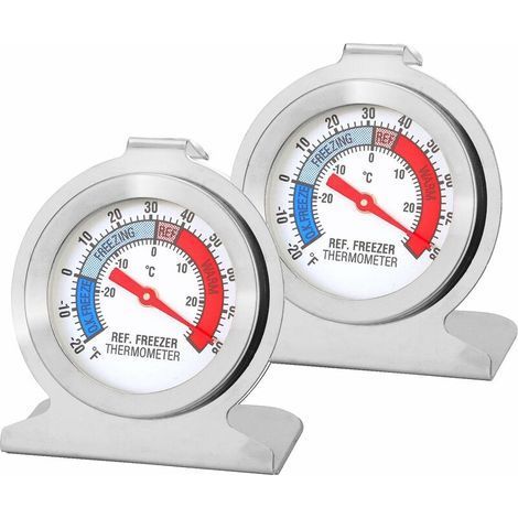 Thermomètre de réfrigérateur 2 pièces, thermomètre numérique pour tester le réfrigérateur, thermomètre de réfrigérateur, thermomètre de congélateur, petit thermomètre de précision rond, pièces de (1/5)