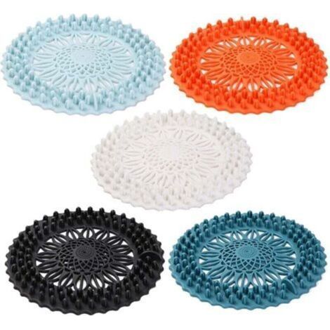 Siphon de Sol en Silicone Couvre crépine d'évier Filtre à Tamis de vidange Convient pour filtrer Les Articles Divers au Sol tels Que la Cuisine, la Salle de Bain, la Salle de Bain 5 Pièces (1/5)
