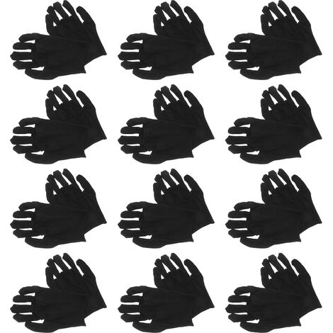 Gants de travail Unomor en coton noir lot de 12 paires