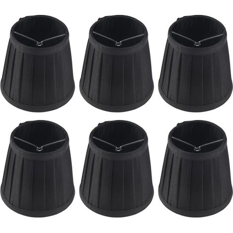 Abat-jour à clipser pour lustre bougie, pour plafonnier, suspension, lampe de table, lampadaire, 6 pièces, noir