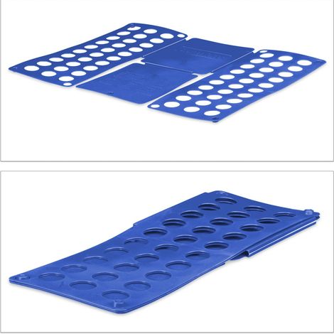 Planche à plier le linge pour vêtements taille XXL 70,5 x 59 cm gain de temps rangement facile en plastique bleu (1/3)