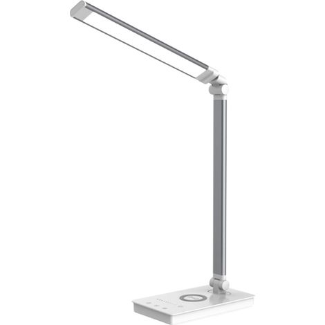 Lampe de bureau LED lumineuse pour bureau à domicile - Lampe de travail d'architecte à double bras articulé avec protection oculaire, lampe de bureau pliable et réglable pour le travail/les études (1/5)
