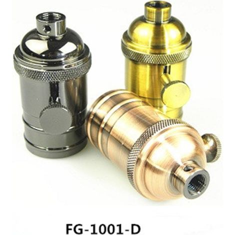 Douille de suspension rétro en aluminium E27, convertisseur en métal bronze et or rose CE
