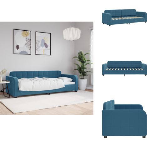Lit de repos sans matelas bleu 80x200 cm velours - Lit De Repos - Lits De Repos - Canapé-lit - Lit D'appoint (1/5)