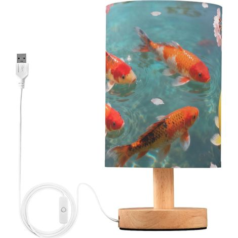 Petite lampe de chevet en forme poisson kois fleur cerisier pour (1/5)