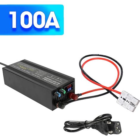 Chargeur de batterie haute puissance, courant réglable 0-100A, affichage intelligent LCD (1/2)