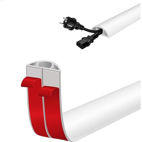 Passe Cable Sol Autocollante,Goulotte Passe Cable en PVC Flexible,Cache Fil Electrique,Passage de Cable au Sol à Découper et Installer pour Maison,Bureau,L'école et L'Entrepôt (20mm×3m) (1/5)
