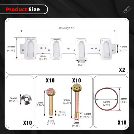 Adaptateur de collecteur d'admission rectangulaire 551316 pour conversion de voiture, compatible avec les collecteurs LSA, LSX et LS
