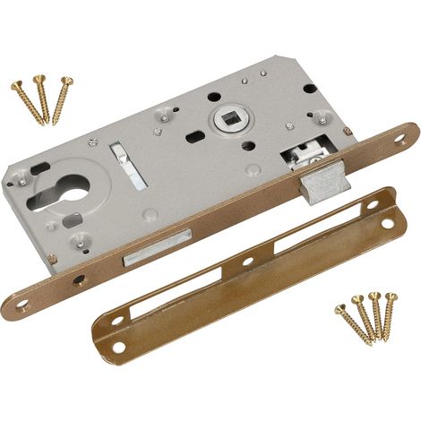KOTARBAU Serrure à mortaise pour porte intérieure 90 x 50 mm pour cylindre profilé universel droit et gauche (1/5)