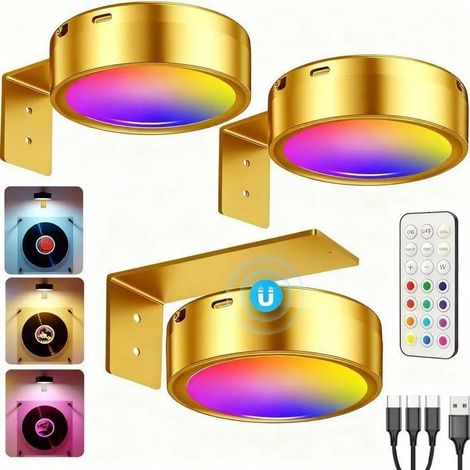 Lampe de tableau LED sans fil - Lampe de tableau sans fil - Batterie rechargeable 2000 mAh - 3 températures de couleur et 12 SANPIE (1/4)
