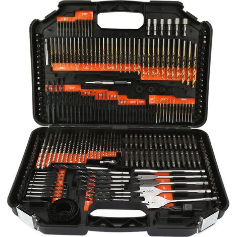 246-piece multifunctional combination drill bit and screw bit set with black plastic case (1/5)