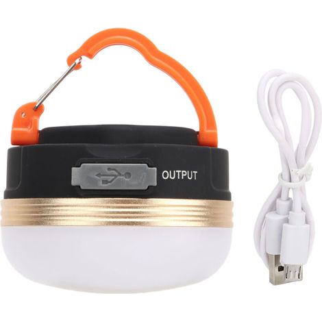 Lampe de camping LED rechargeable avec batterie externe magnétique pour tente, idéale pour la pêche en plein air.