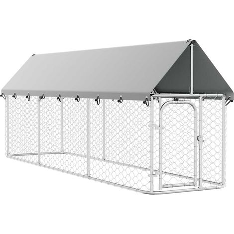 Maison Exclusive - Outdoor-Hundezwinger mit Dach 400x100x150 cm