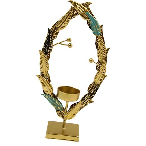 Support en métal pour améliorer la décoration de la maison, bougeoir elliptique/rond en fer (1/3)