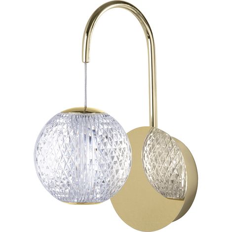 Visconte Tutti Wall Light With Cut Glass Ball Shade - Polished Gold (1/4)