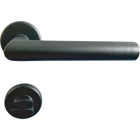 TrendLine WC-Türgriff-Garnitur BB Edelstahl schwarz Ø 49,1 mm (1/2)