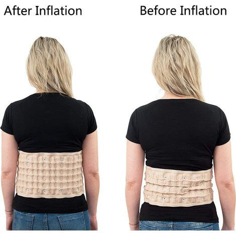 Ceinture De Traction Gonflable Lombaire Réglable Attelle Dorsale Kaki Taille XL