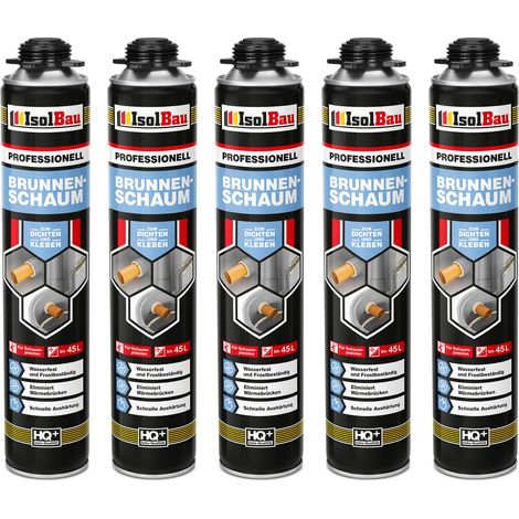 Brunnenschaum 5 x 750ml Bauschaum Montageschaum Pistolenschaum IsolBau (1/5)