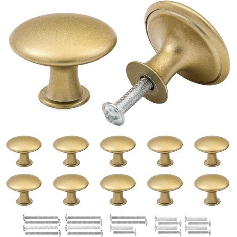 Boutons de meubles dorés - style vintage moderne - lot de 10 - 30 mm (1/5)